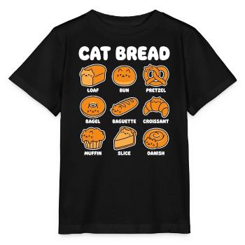 Cat Bread Katze Brot Backen Lustiges Motiv - Stanley/Stella Kinder T-Shirt MINI CREATOR  - Schwarz - Vorne - Mikhail (115cm)