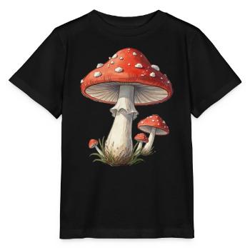 Fliegenpilz Geschenk Pilzsammler Mushroom Hunter  - Stanley/Stella Kinder T-Shirt MINI CREATOR  - Schwarz - Vorne - Mikhail (115cm)