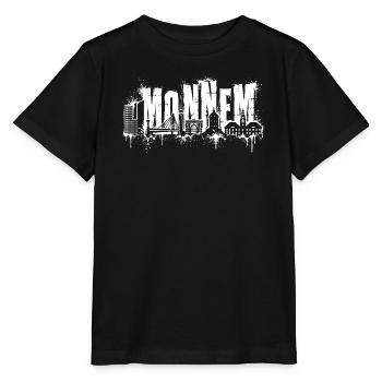 Mannheim, Monnem,  Stadt Silhouette Spritzer - Stanley/Stella Kinder T-Shirt MINI CREATOR  - Schwarz - Vorne - Mikhail (115cm)