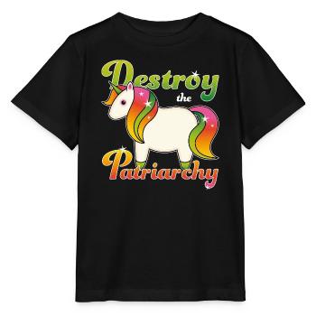 Destroy the Patriarchy - Stanley/Stella Kinder T-Shirt MINI CREATOR  - Schwarz - Vorne - Mikhail (115cm)
