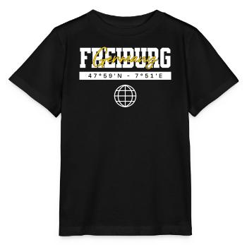 Freiburg Deutschland Koordinaten Reise Souvenir - Stanley/Stella Kinder T-Shirt MINI CREATOR  - Schwarz - Vorne - Mikhail (115cm)