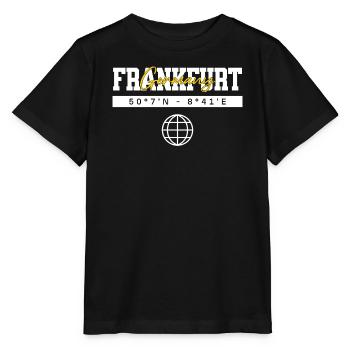 Frankfurt Deutschland Koordinaten Reise Souvenir - Stanley/Stella Kinder T-Shirt MINI CREATOR  - Schwarz - Vorne - Mikhail (115cm)
