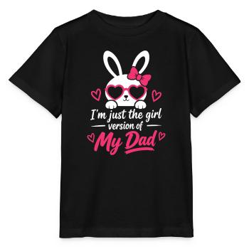 Mädchenversion von My Dad Bunny Tee - Stanley/Stella Kinder T-Shirt MINI CREATOR  - Schwarz - Vorne - Mikhail (115cm)
