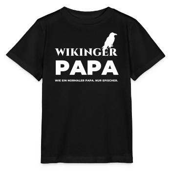 Wikinger Papa – Geschenk Vatertag Geburtstag - Stanley/Stella Kinder T-Shirt MINI CREATOR  - Schwarz - Vorne - Mikhail (115cm)