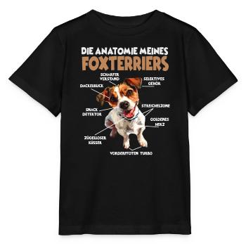 Foxterrier-Hundesport-Hundeliebhaber Foxterrier - Stanley/Stella Kinder T-Shirt MINI CREATOR  - Schwarz - Vorne - Mikhail (115cm)