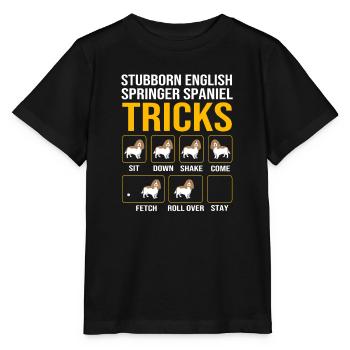 Springer Spaniel - Stanley/Stella Kinder T-Shirt MINI CREATOR  - Schwarz - Vorne - Mikhail (115cm)
