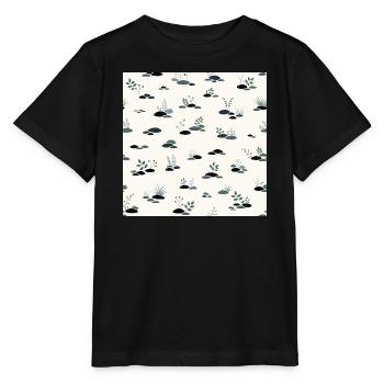 Japanisches Muster, inspiriert vom Iwagumi-Aquascaping - Stanley/Stella Kinder T-Shirt MINI CREATOR  - Schwarz - Vorne - Mikhail (115cm)