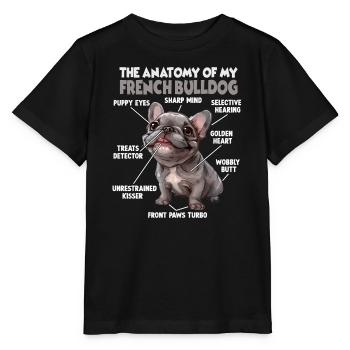 Französische Bulldogge Hundehalter T Frenchie  - Stanley/Stella Kinder T-Shirt MINI CREATOR  - Schwarz - Vorne - Mikhail (115cm)