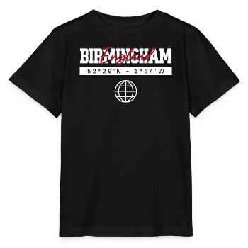 Birmingham England Koordinaten Reise Souvenir - Stanley/Stella Kinder T-Shirt MINI CREATOR  - Schwarz - Vorne - Mikhail (115cm)
