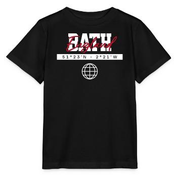 Bath England Koordinaten Reise Souvenir - Stanley/Stella Kinder T-Shirt MINI CREATOR  - Schwarz - Vorne - Mikhail (115cm)
