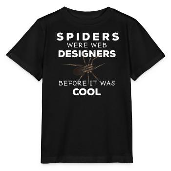 Spiders were web designers - Spinne Nerd Spruch - Stanley/Stella Kinder T-Shirt MINI CREATOR  - Schwarz - Vorne - Mikhail (115cm)