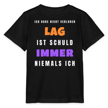 Lag ist schuld niemals ich - Gamer Spruch - Stanley/Stella Kinder T-Shirt MINI CREATOR  - Schwarz - Vorne - Mikhail (115cm)