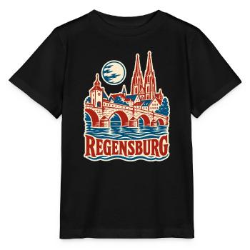 Regensburg Steinerne Brücke - Stanley/Stella Kinder T-Shirt MINI CREATOR  - Schwarz - Vorne - Mikhail (115cm)