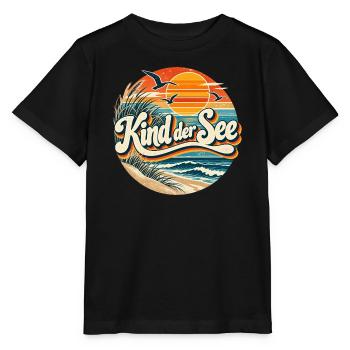 Kind der See Strand Retro - Stanley/Stella Kinder T-Shirt MINI CREATOR  - Schwarz - Vorne - Mikhail (115cm)