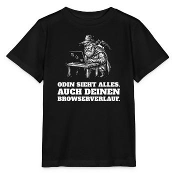 Odin sieht alles – auch deinen Browserverlauf - Stanley/Stella Kinder T-Shirt MINI CREATOR  - Schwarz - Vorne - Mikhail (115cm)