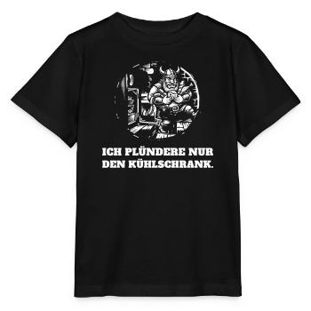 Ich plündere nur den Kühlschrank – Wikinger lustig - Stanley/Stella Kinder T-Shirt MINI CREATOR  - Schwarz - Vorne - Mikhail (115cm)