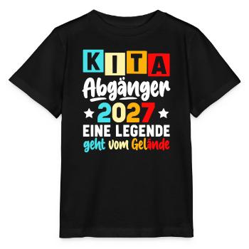 Kita Abgänger 2027 Eine Legende geht vom Gelände - Stanley/Stella Kinder T-Shirt MINI CREATOR  - Schwarz - Vorne - Mikhail (115cm)