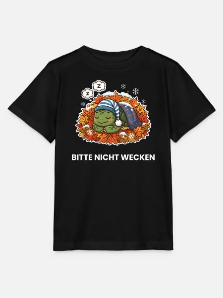 Schlafende Schildkröte im Herbstlaub - Stanley/Stella Kinder T-Shirt MINI CREATOR  - Schwarz