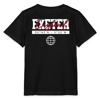 Exeter England Koordinaten Reise Souvenir - Stanley/Stella Kinder T-Shirt MINI CREATOR  - Schwarz - Vorne - Mikhail (115cm)