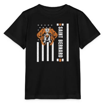 Bernhardiner Hund - Head Shake Slobber Everywhere - Stanley/Stella Kinder T-Shirt MINI CREATOR  - Schwarz - Vorne - Mikhail (115cm)