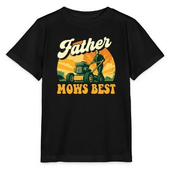 Vater Maws Best – lustiger Rasenmäher-Landschaftsgärtner Papa - Stanley/Stella Kinder T-Shirt MINI CREATOR  - Schwarz - Vorne - Mikhail (115cm)