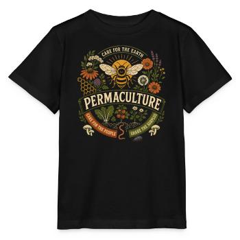 Permakultur-Bestäubergarten - Stanley/Stella Kinder T-Shirt MINI CREATOR  - Schwarz - Vorne - Mikhail (115cm)