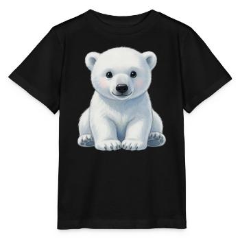 Niedliches Eisbär Baby Geschenkidee für Kinder  - Stanley/Stella Kinder T-Shirt MINI CREATOR  - Schwarz - Vorne - Mikhail (115cm)