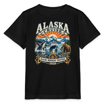 Alaska Kreuzfahrt 2026 Erinnerungen - Stanley/Stella Kinder T-Shirt MINI CREATOR  - Schwarz - Vorne - Mikhail (115cm)