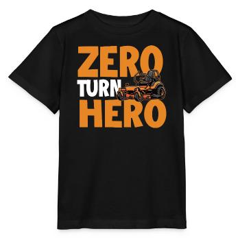 Zero Turn Hero – Zero Turn Rasenmäher Rasenmäh-Papa - Stanley/Stella Kinder T-Shirt MINI CREATOR  - Schwarz - Vorne - Mikhail (115cm)
