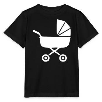 Weißer Kinderwagen Baby Geburt Junge Mädchen  - Stanley/Stella Kinder T-Shirt MINI CREATOR  - Schwarz - Vorne - Mikhail (115cm)