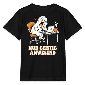 Nur geistig anwesend – Der Geist im Büro - Stanley/Stella Kinder T-Shirt MINI CREATOR  - Schwarz - Vorne - Mikhail (115cm)