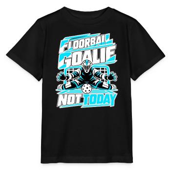 Floorball Goalie Not Today - Stanley/Stella Kinder T-Shirt MINI CREATOR  - Schwarz - Vorne - Mikhail (115cm)