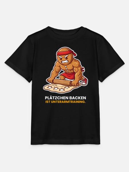 Lebkuchenmann Plätzchen backen Unterarmtraining - Stanley/Stella Kinder T-Shirt MINI CREATOR - Schwarz