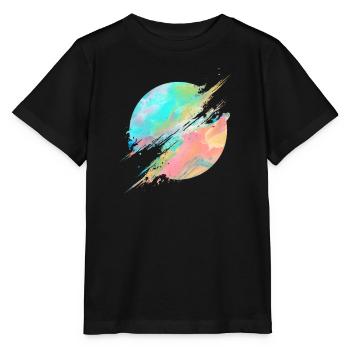 Pastel Rainbow Abstract Splash - Stanley/Stella Kinder T-Shirt MINI CREATOR  - Schwarz - Vorne - Mikhail (115cm)