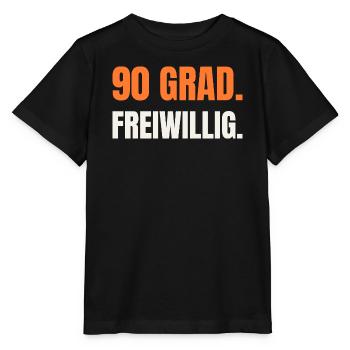 Sauna Spruch: 90 Grad. Freiwillig. - Stanley/Stella Kinder T-Shirt MINI CREATOR  - Schwarz - Vorne - Mikhail (115cm)