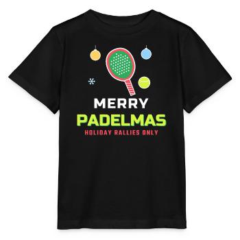 Frohe Padelmas lustige Weihnachten Padelspieler - Stanley/Stella Kinder T-Shirt MINI CREATOR  - Schwarz - Vorne - Mikhail (115cm)