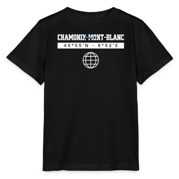 Chamonix-Mont-Blanc Frankreich Koordinaten - Stanley/Stella Kinder T-Shirt MINI CREATOR  - Schwarz - Vorne - Mikhail (115cm)