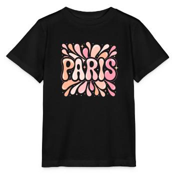 Paris Pastel Pop Art Mädchen Chic - Stanley/Stella Kinder T-Shirt MINI CREATOR  - Schwarz - Vorne - Mikhail (115cm)
