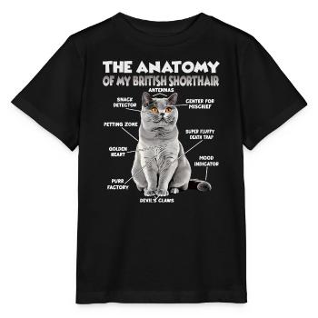 British Shorthair T| Britisch Kurzhaar Katzen - Stanley/Stella Kinder T-Shirt MINI CREATOR  - Schwarz - Vorne - Mikhail (115cm)