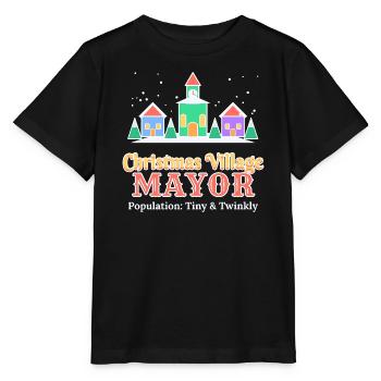 Weihnachtsdorf-Bürgermeister lustiges Feriendorf - Stanley/Stella Kinder T-Shirt MINI CREATOR  - Schwarz - Vorne - Mikhail (115cm)
