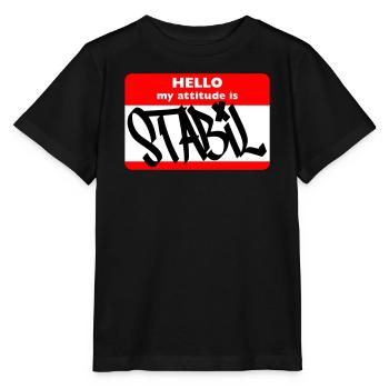 STABIL - HELLO HIP HOP - Stanley/Stella Kinder T-Shirt MINI CREATOR  - Schwarz - Vorne - Mikhail (115cm)