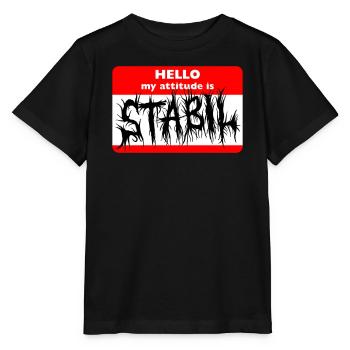 STABIL - HELLO DEATH METAL - Stanley/Stella Kinder T-Shirt MINI CREATOR  - Schwarz - Vorne - Mikhail (115cm)