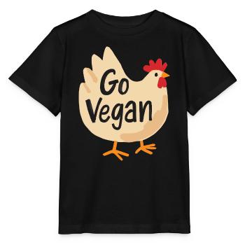 Go Vegan Cute Chicken - Stanley/Stella Kinder T-Shirt MINI CREATOR  - Schwarz - Vorne - Mikhail (115cm)