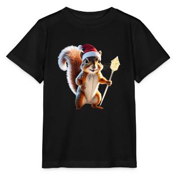 Magisches Weihnachts Eichhörnchen, Hüter des Wades - Stanley/Stella Kinder T-Shirt MINI CREATOR  - Schwarz - Vorne - Mikhail (115cm)