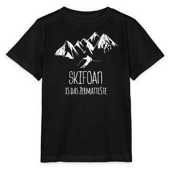 Zermatt Skifahren - Stanley/Stella Kinder T-Shirt MINI CREATOR  - Schwarz - Vorne - Mikhail (115cm)