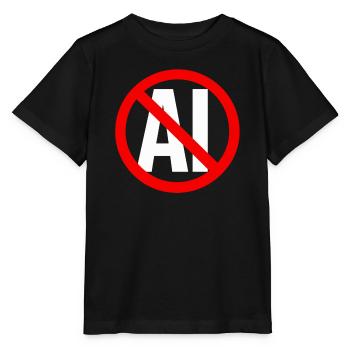 Anti-KI-Schleim - Stanley/Stella Kinder T-Shirt MINI CREATOR  - Schwarz - Vorne - Mikhail (115cm)