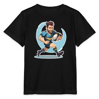 Rugbyspieler - Stanley/Stella Kinder T-Shirt MINI CREATOR  - Schwarz - Vorne - Mikhail (115cm)