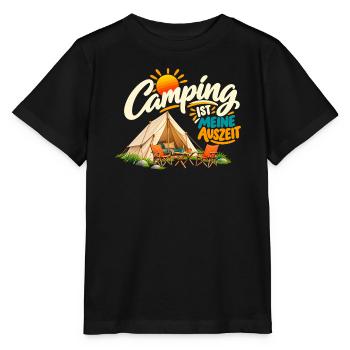 Camping ist meine Auszeit - Stanley/Stella Kinder T-Shirt MINI CREATOR  - Schwarz - Vorne - Mikhail (115cm)