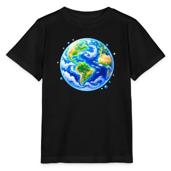 Weltkugel in Farbglanz - Stanley/Stella Kinder T-Shirt MINI CREATOR  - Schwarz - Vorne - Mikhail (115cm)