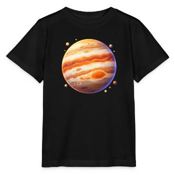 Oranger Jupiter Orbit - Stanley/Stella Kinder T-Shirt MINI CREATOR  - Schwarz - Vorne - Mikhail (115cm)